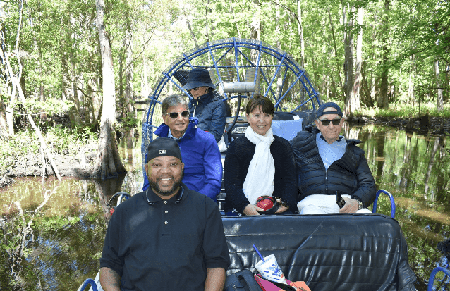 swamp tour with guests and Brian