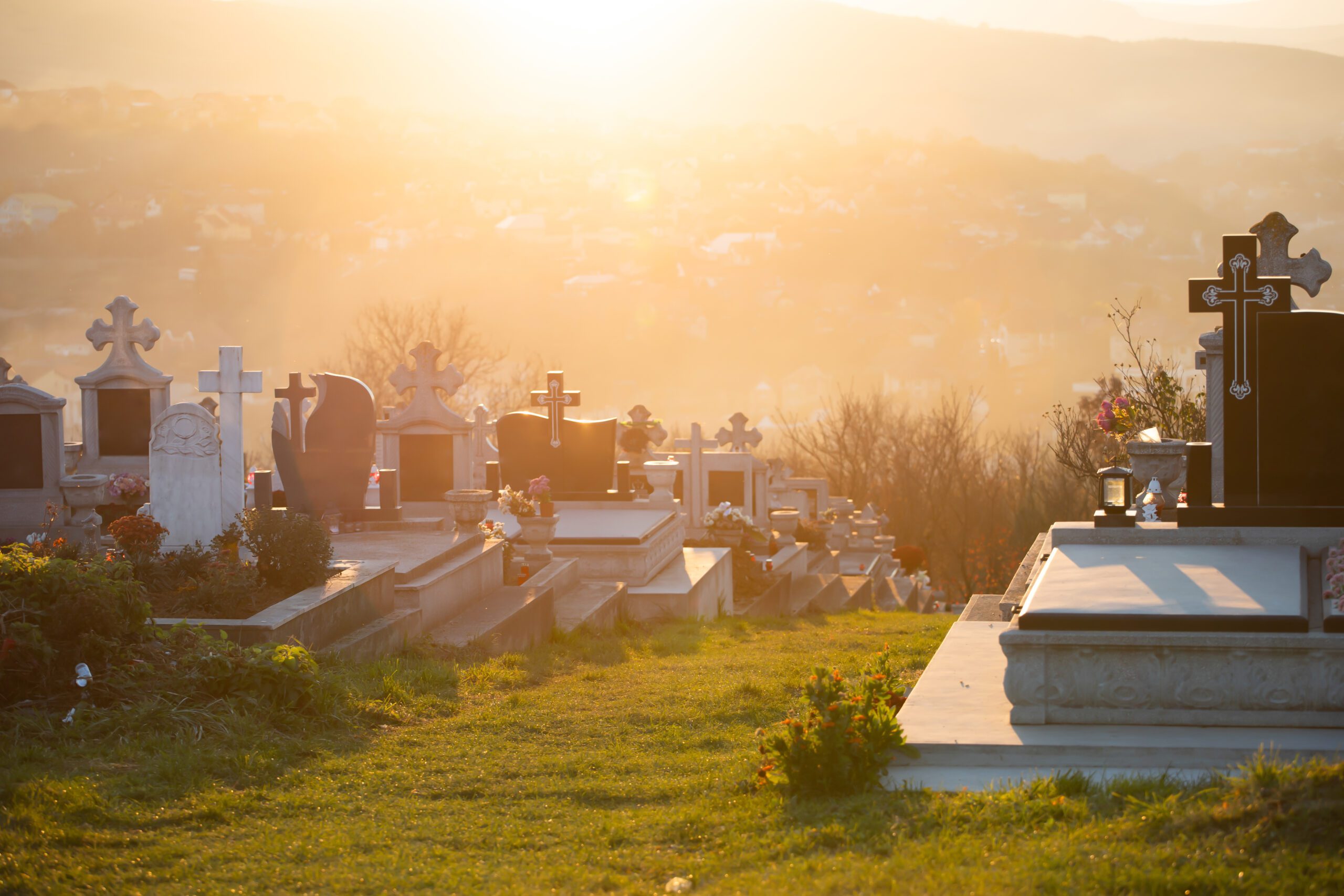 an above ground cemetery