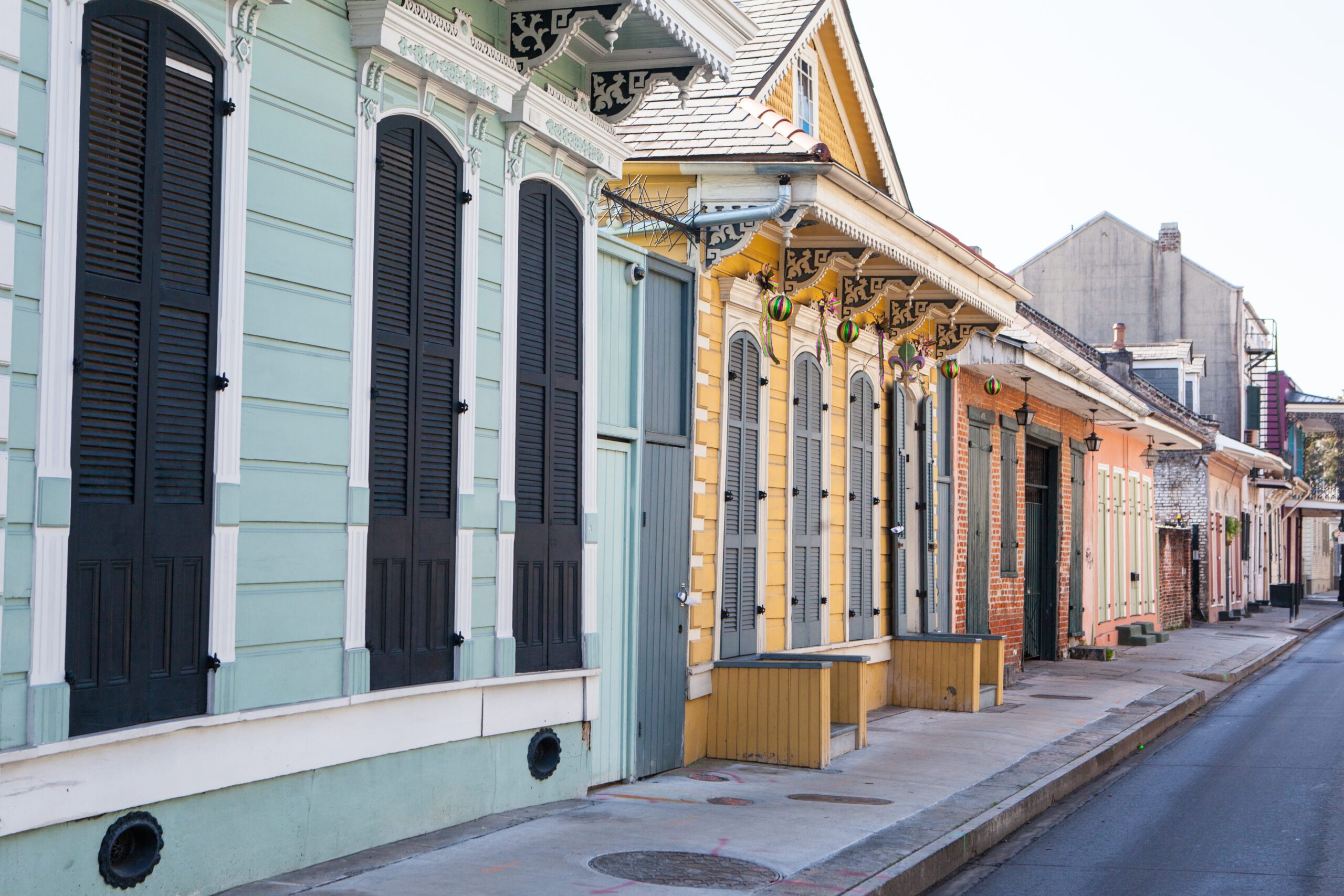 a block of colorful new orleans houses